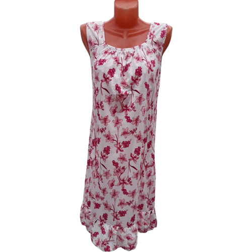 Samo Ночная сорочка женская хлопок длинная на широких бретелях,розовый,56 размер