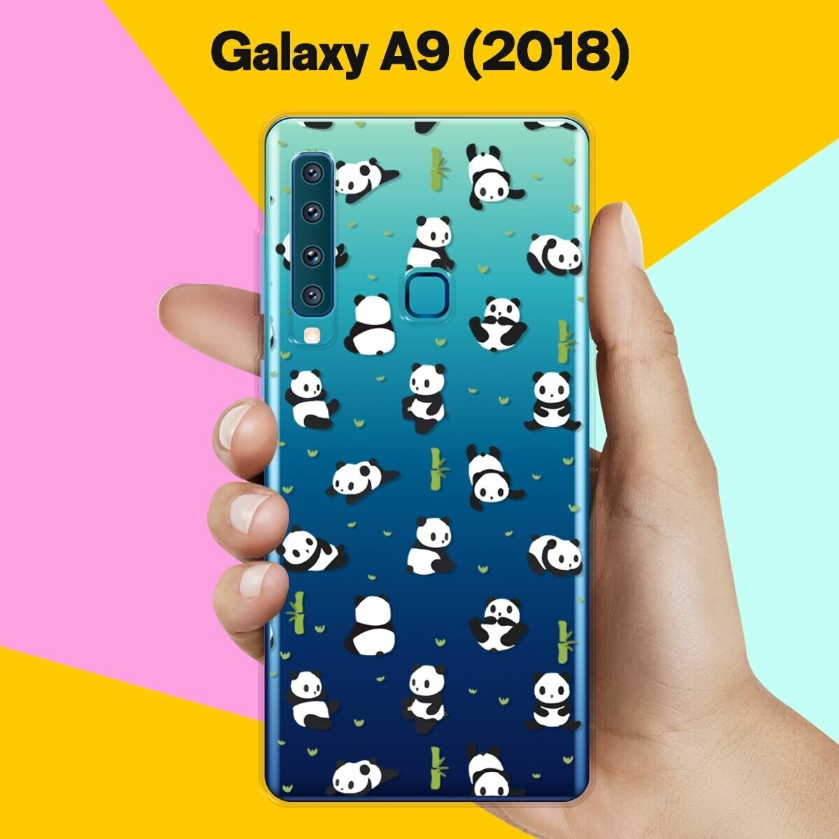 Силиконовый чехол на Samsung Galaxy A9 (2018) Панды / для Самсунг Галакси А9 2018