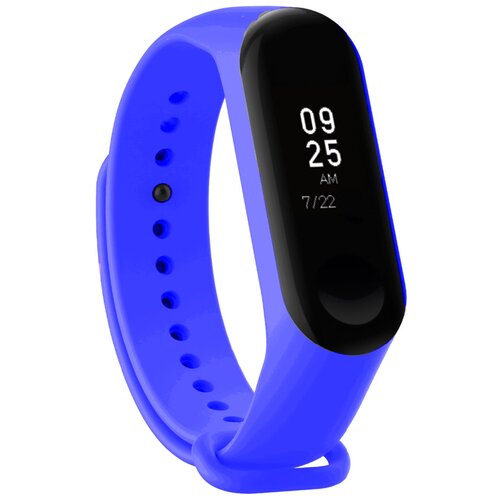 Силиконовый ремешок для фитнес браслета Xiaomi Mi Band series 3, series 4 / Спортивный браслет для фитнес трекера Ксиоми, Сяоми ми Банд 3 и Ми Бенд 4 Premium (Синий)