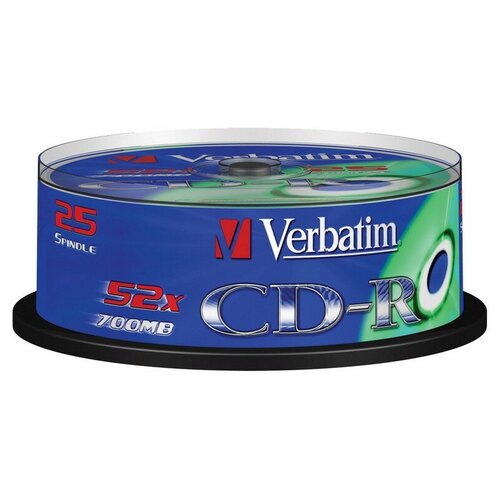 Носители информации CD-R, 52x, Verbatim Extra Protection, Cake/25, 43432