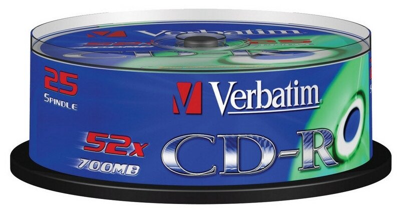 Диск Cd-r Verbatim 700Mb 52x Cake Box (25шт) (43432) .