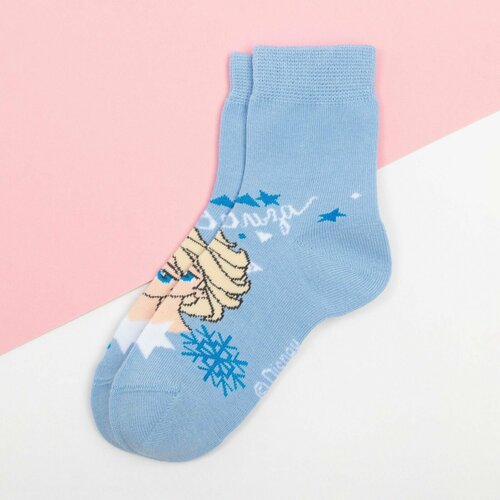 фото Носки kaftan для девочек, размер 18-20, бирюзовый