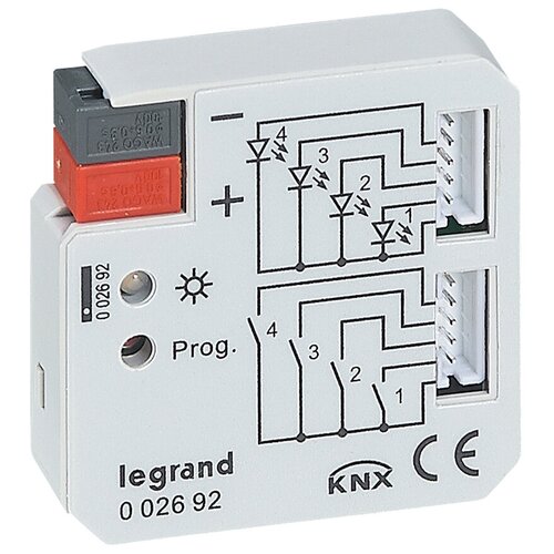 Legrand (Легранд) KNX. Интерфейс сухих контактов 4-канальный.Для установки в монтажную коробку. 002692