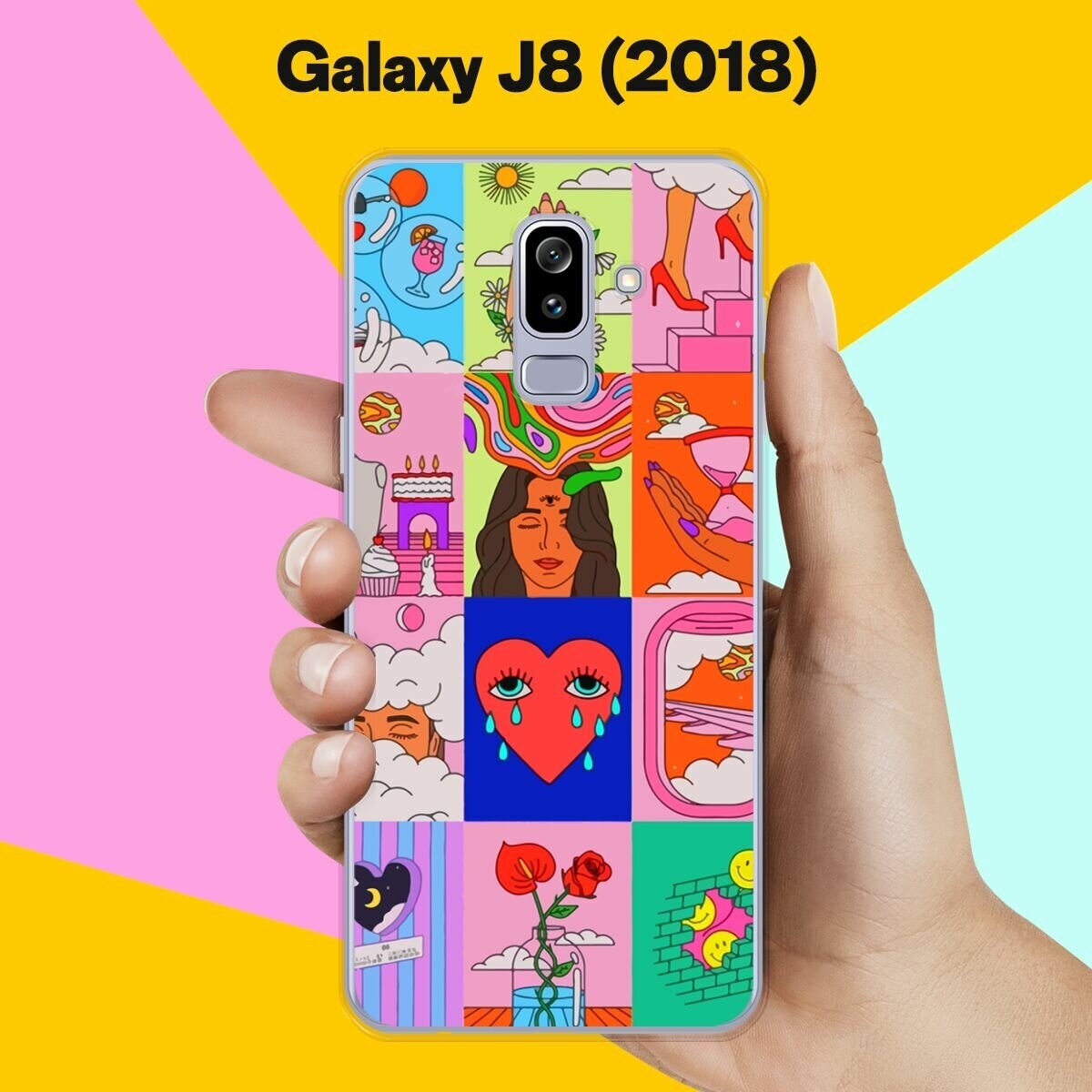 Силиконовый чехол на Samsung Galaxy J8 (2018) Узор 5 / для Самсунг Галакси Джи 8 2018