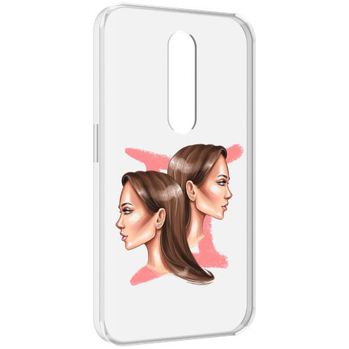 Чехол MyPads Девушка-Близнецы женский для Motorola Moto X Force (XT1585 / XT1581) задняя-панель-накладка-бампер