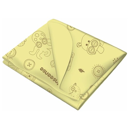 Многоразовая клеенка Inseense с ПВХ-покрытием без тесьмы, 70 х 100 см, желтый с рисунком