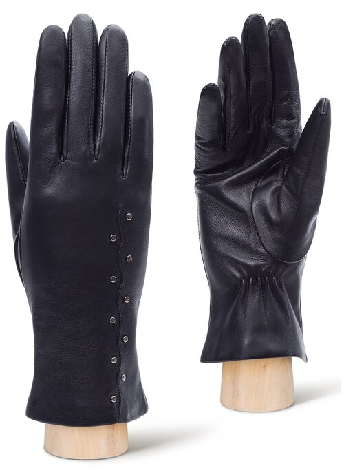 Перчатки LABBRA, демисезон/зима, натуральная кожа, подкладка, размер 8, черный
