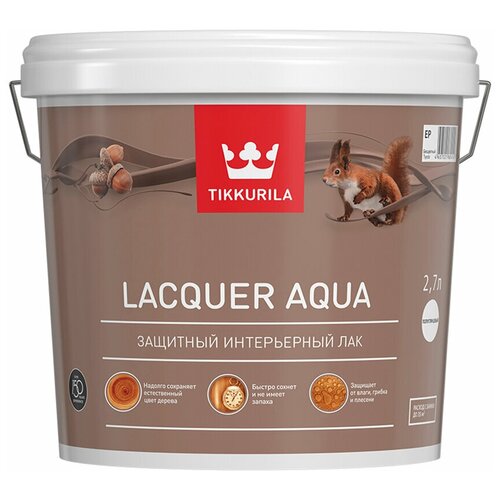 Tikkurila Lacquer Aqua (Матовый) 2,7 литра Бесцветный