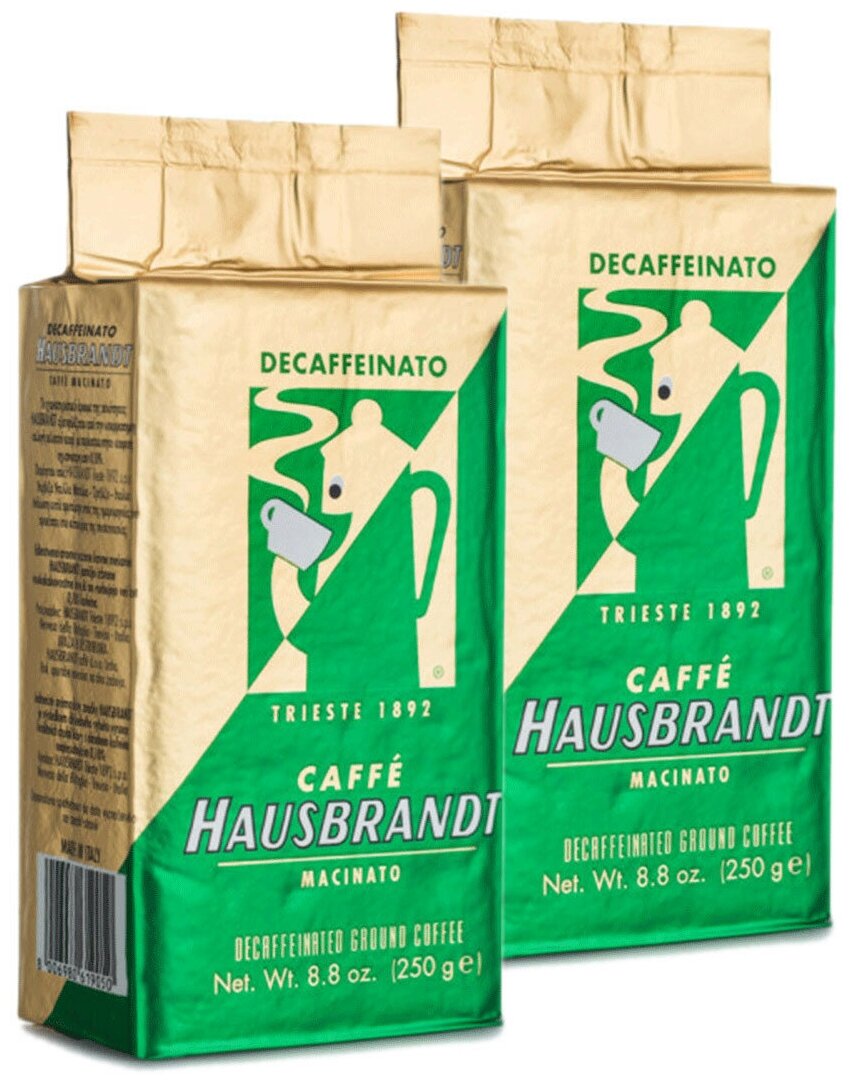 Кофе молотый Hausbrandt Decaffeinato (Хаусбрандт без кофеина), в/у, 2x250г - фотография № 1