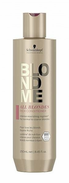 SCHWARZKOPF BLONDME ALL BLONDES RICH CONDITIONER кондиционер для всех типов волос 250 МЛ