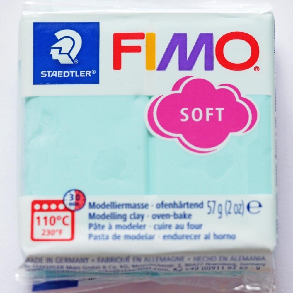 Полимерная глина Fimo Soft 8020-505 мята (mint) 56 г, цена за 1 шт.