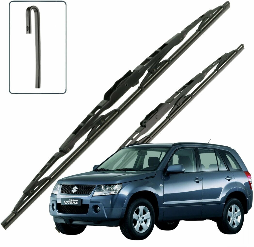 Дворники Suzuki Grand Vitara (2) JT Сузуки Гранд Витара 5 дв. 2005 2006 2007 2008 Щетки стеклоочистителя каркасные для автомобиля 480-480 2 шт.