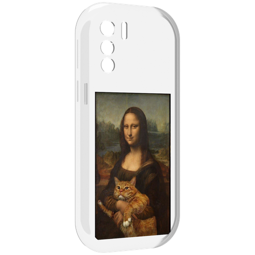 Чехол MyPads монализа-с-котиком для UleFone Note 13P задняя-панель-накладка-бампер