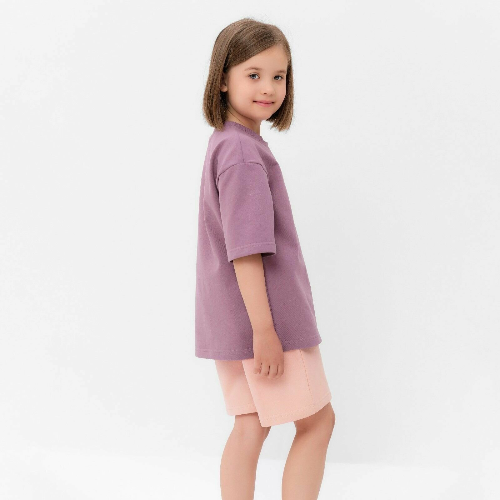 Комплект одежды Minaku, размер 104, бежевый, фиолетовый