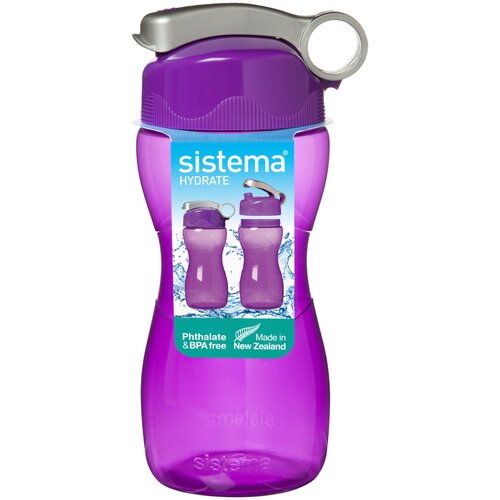 Бутылка Sistema Hydrate 580 для воды, 475 мл, фиолетовый бутылка sistema hydrate 580 для воды 475 мл зеленый