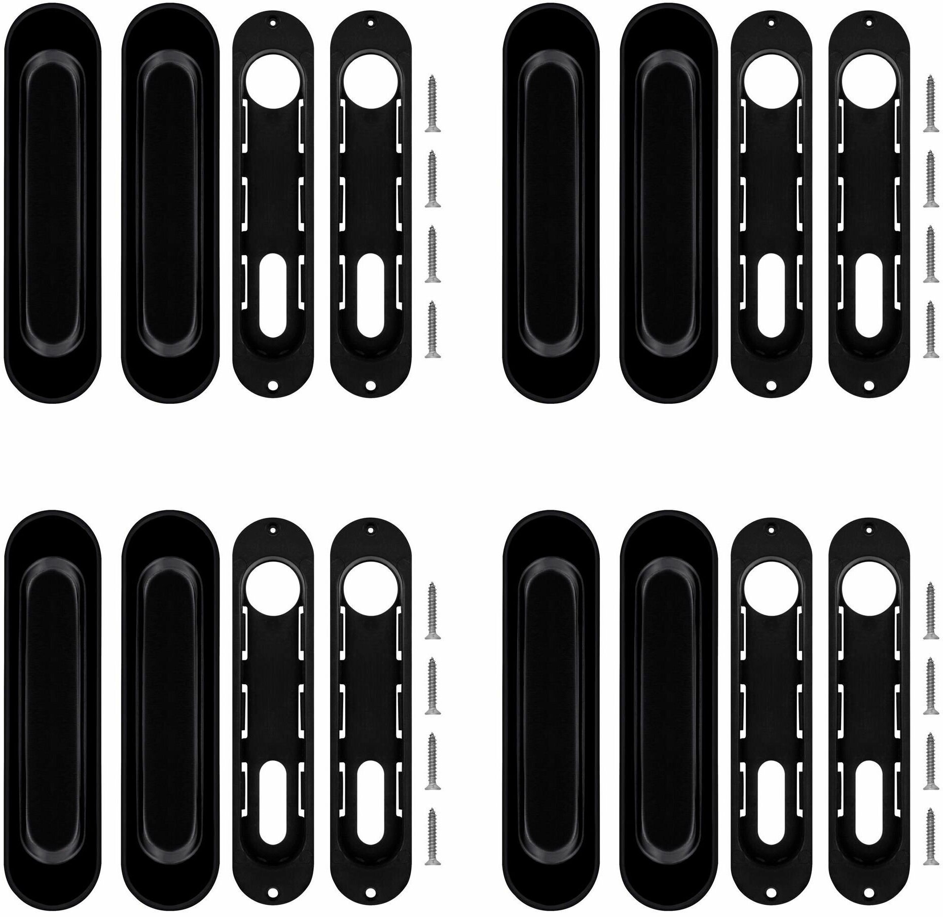 Ручки Punto (Пунто) для раздвижных дверей Soft LINE SL-010 BL (черный) (комплект 4 штуки)