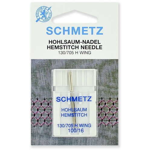 иглы schmetz для мережки 120 1 шт Игла/иглы Schmetz Hemstitch 130/705 H WING 100/16 для мережки, серебристый