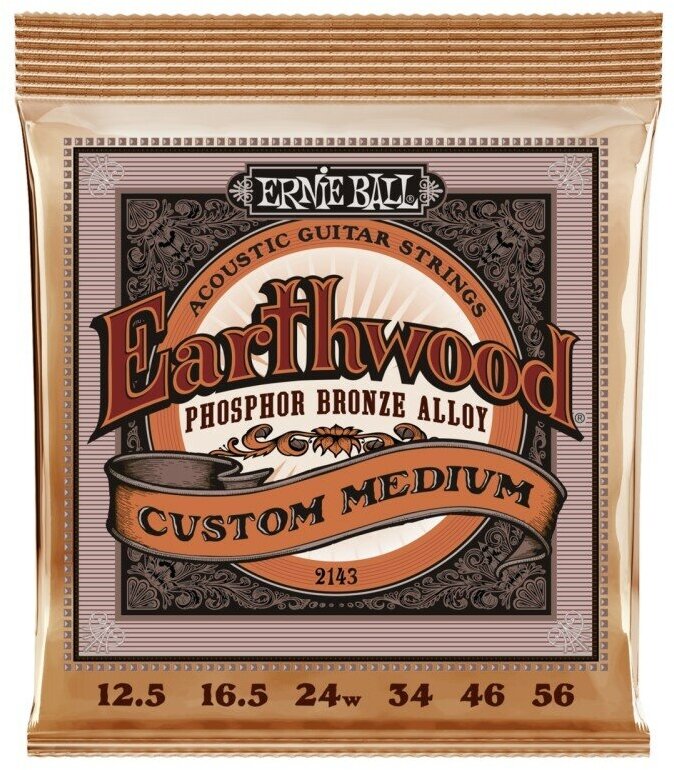 ERNIE BALL 2143 струны для акуст. гитары Phosphor Bronze Custom Medium (12.5-56)