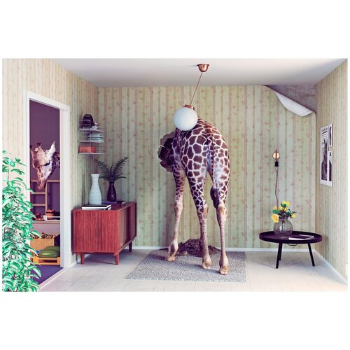 Фотообои URBAN Design 3Д фотообои Комната с жирафом, 400 x 270 см