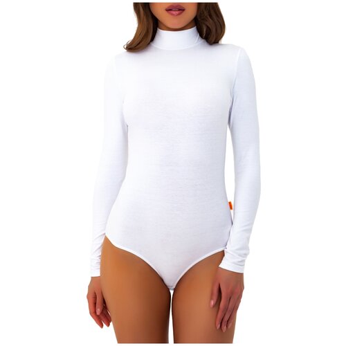 Боди гольф водолазка с длинным рукавом из хлопка Alla Buone 8030AB-белый-44 1294₽