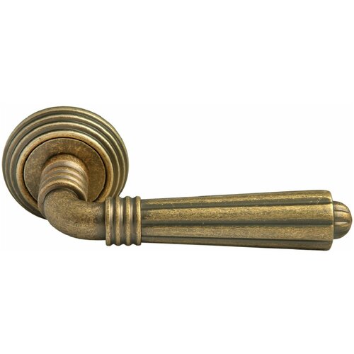 Дверная ручка RUCETTI RAP-CLASSIC-L 5 OMB цвет-старая матовая бронза дверная ручка на круглой розетке rucetti rap classic 3 omb состаренная матовая бронза