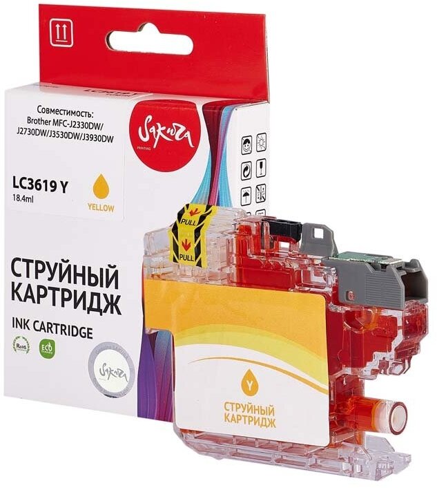 Картридж LC-3619Y для Brother MFC-J3930DW, MFC-J3530DW Sakura желтый