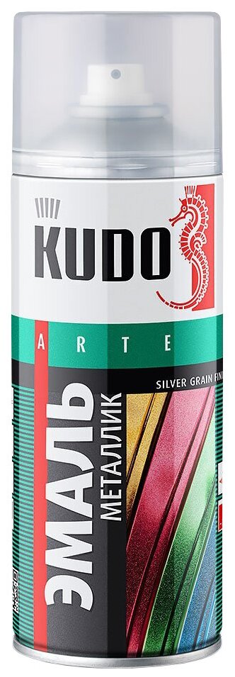 Эмаль KUDO универсальная металлик Silver grain finish