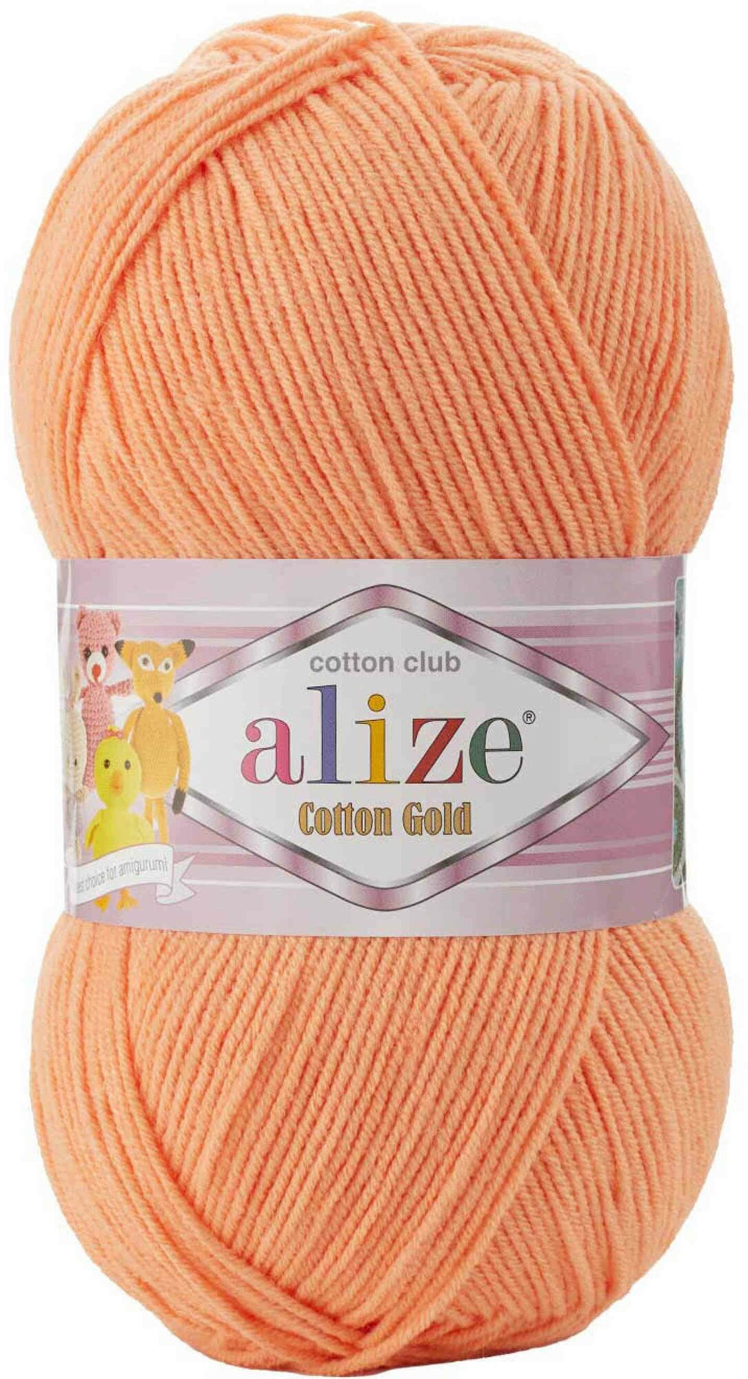 Пряжа Alize Cotton Gold светло-оранжевый (449), 55%хлопок/45%акрил, 330м, 100г, 2шт