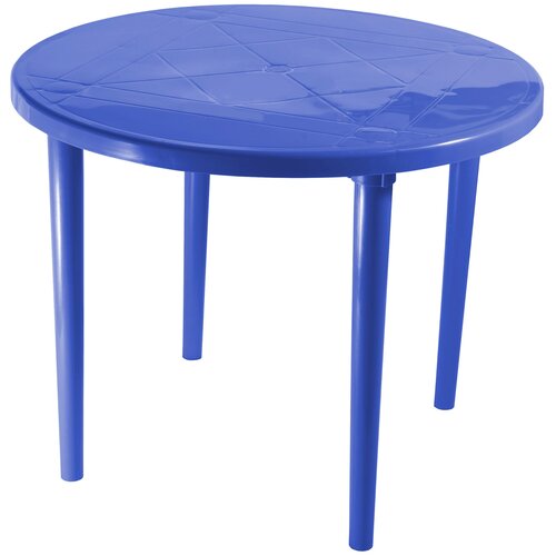 Стол обеденный садовый Стандарт Пластик круглый, ДхШ: 90х90 см, синий стол обеденный садовый стандарт пластик круглый дхш 90х90 см желтый