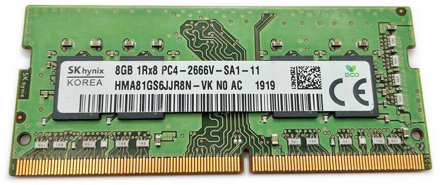 Оперативная память DDR4 8Gb 2666 Mhz SK Hynix HMA81GS6JJR8N-VK PC4-2666 So-Dimm для ноутбука