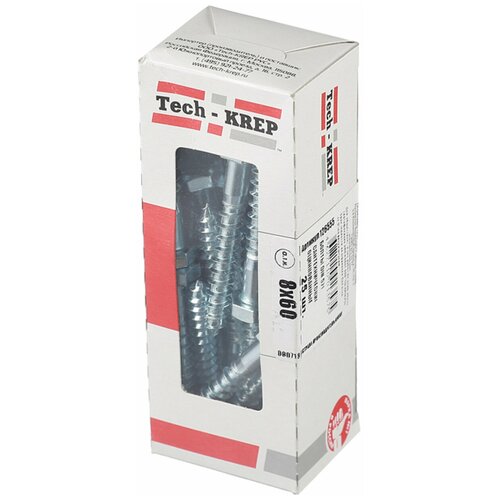 Tech-Krep Болт DIN 571 сантехнический оцинк 8x60 25 шт - коробка с ок. Tech-Kr 126555