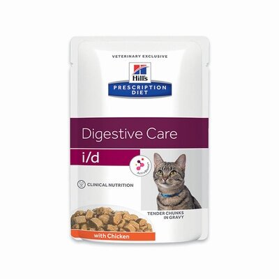 Hills вет. консервы Паучи iD для кошек при лечении ЖКТ с курицей (кусочки в соусе) 3407LN | Prescription Diet id Digestive Care0,085 кг (18 шт)