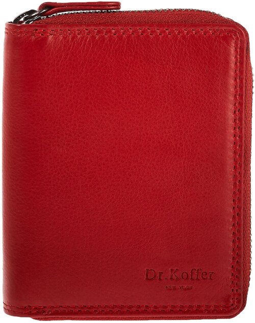 Портмоне Dr.Koffer X510406-41-12, фактура гладкая, красный