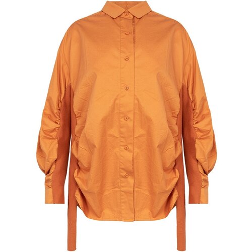 Рубашка  Nero su Bianco, повседневный стиль, трикотажная, размер u, оранжевый