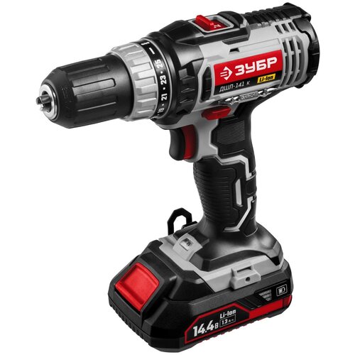 Аккумуляторная дрель-шуруповерт ЗУБР ДШЛ-141 К 501000₽