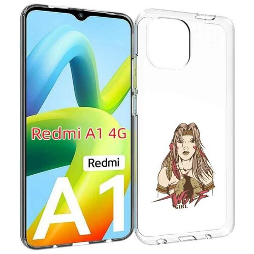 Чехол MyPads девушка волк для Xiaomi Redmi A1 задняя-панель-накладка-бампер
