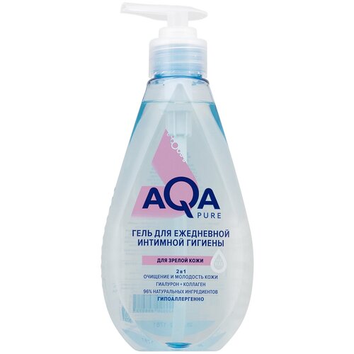 Гель для ежедневной интимной гигиены AQA Pure для зрелой кожи, 250 мл средства для гигиены aqa pure гель для женской гигиены упругость и баланс