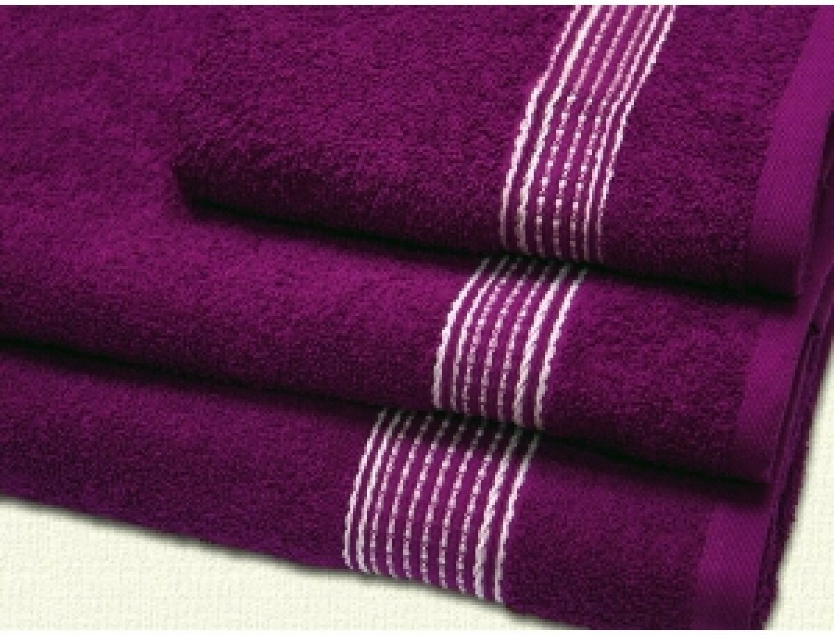 Набор махровых полотенец 3 шт фиолетовый 35х60, 50х90, 70х130