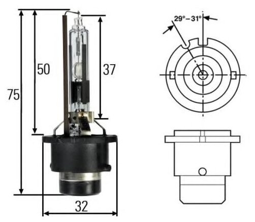 Лампа накаливания, фара дальнего света Hella 8GS007001151