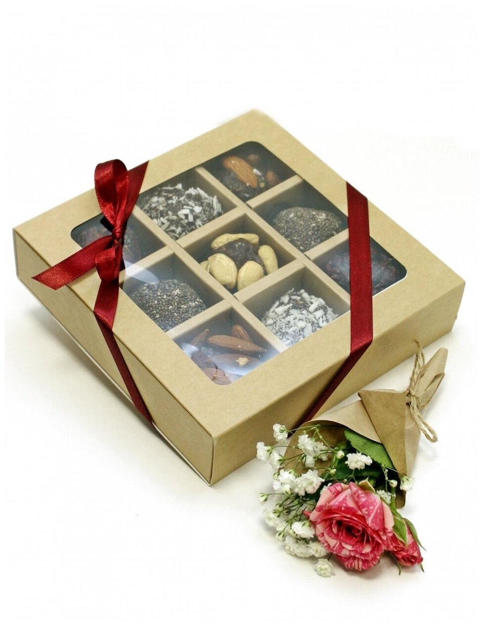 Подарочный набор конфет из орехов и сухофруктов, Белка, 300 гр
