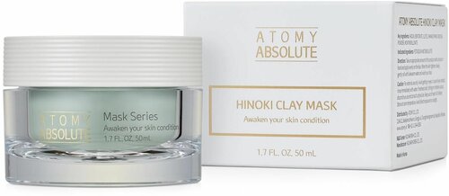 Atomy Absolute маска для лица очищающая глиняная Hinoki стеклянная банка