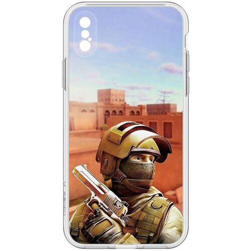 Чехол-накладка Krutoff Clear Case Cтандофф 2 (Standoff 2) - Спец для iPhone X чехол накладка krutoff cтандофф 2 standoff 2 спец для iphone 6s