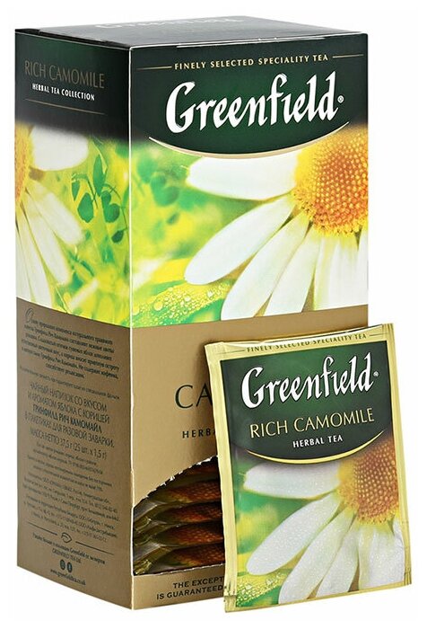 Greenfield чайный напиток на основе ромашки со вкусом и ароматом яблока с корицей Rich Camomile 2г*25п - фотография № 6