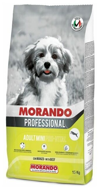 Morando Professional Cane PRO VITAL сухой корм для взрослых собак мелких пород с говядиной - 15 кг