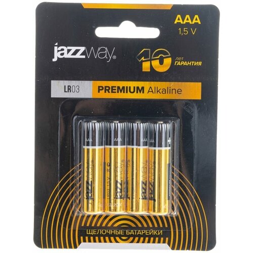 Алкалиновая батарейка JazzWay LR03 PREMIUM Alkaline BL-4 5002197 батарейка трофи lr03 4 bl энерджи алкалин
