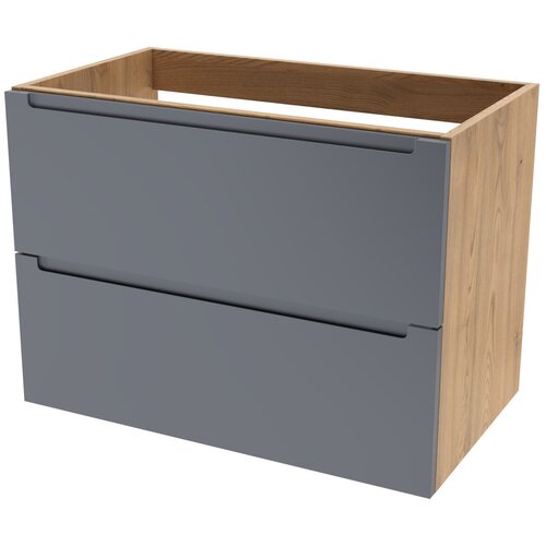 Тумба для ванной комнаты ЗОВ Дион, под раковину, Графит мат/Дуб 70