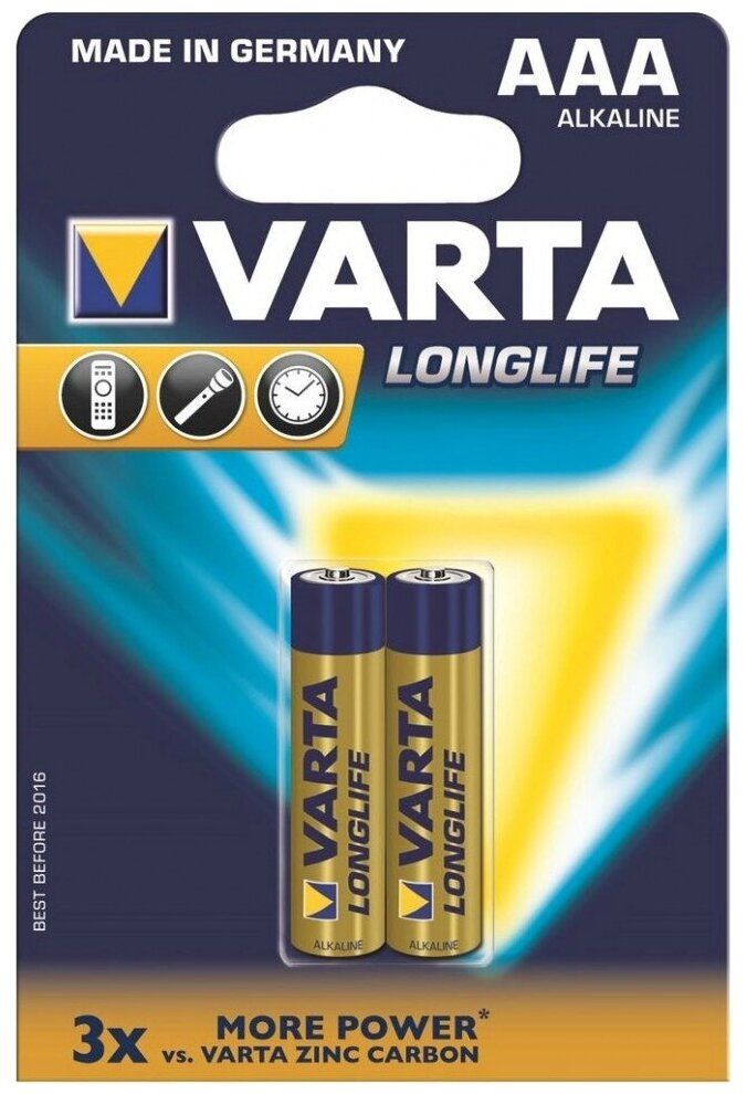 Батарейка VARTA LONGLIFE AAA, 2 шт.