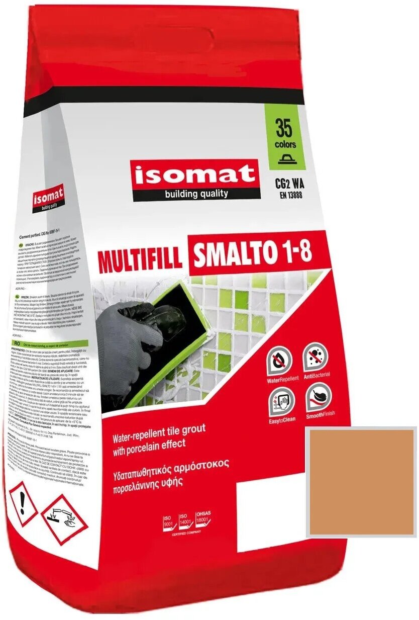 Затирка полимерцементная Isomat Multifill Smalto 1-8 24 Корица 2 кг - фотография № 1