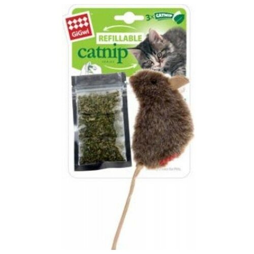GIGWI Мышка с кошачьей мятой 10 см (75300) gigwi gigwi мышка игрушка с кошачьей мятой 8×8 см 20 г