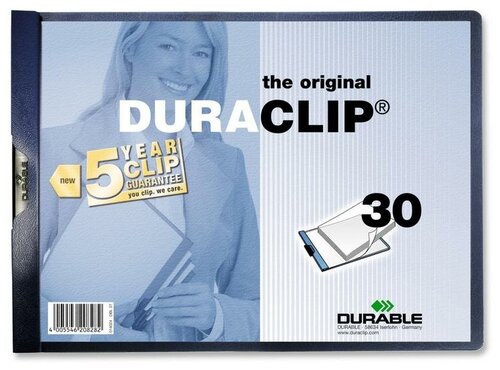 DURABLE Папка-скоросшиватель Duraclip горизонтальная А4, 30 листов, темно-синий